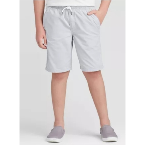NEW Cat & Jack Boy's Flexible Drawstring Gray Khaki Shorts - Picture 1 of 13